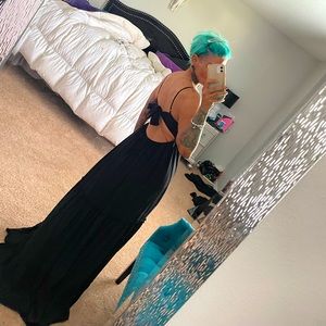 Black, southern fried chics boho maxi dress